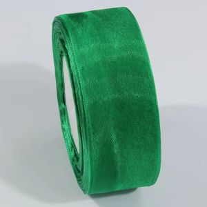 50 Yards 10mm 3/8 Inch Sheer Chiffon Organza Lace Ribbon for Gift Wrapping DIY Crafts Christmas Wedding Decoration Sewing Fabric