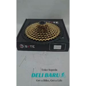SYTE Sprocket cassette 11 speed gold hitam model slop 11-50T sepeda MTB federal