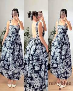 Denise Padded Ribbon Backless Casual Maxi Dress