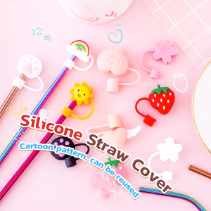 MaxPlus Straw Cap Silicone Dust-proof Plug Glass Tea Milk Straw Splash-proof Lid