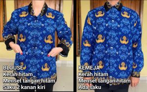 BATIK KORPRI TERBARU KERAH MOTIF HITAM KORPS PEGAWAI REPUBLIK INDONESIA