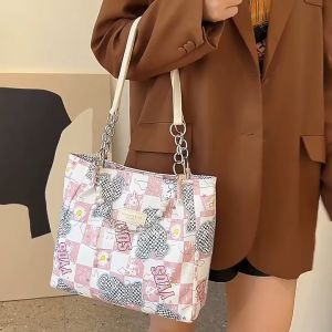 JIVIVIL Túi Đeo Vai Nữ Túi Tote Sức Chứa Lớn Đi Làm Túi Vải Bố In Hình Dễ Thương Thời Trang