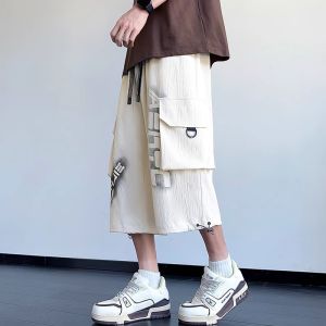 Quần Dài Nam Mùa Hè Ice Silk Quần Thể Thao Ống Đứng Rộng Rãi Thương Hiệu Thời Trang Chữ Cái Quần Short Công Sở Hợp Thời Trang