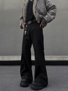 Cleanfit American High Street Casual Mens Loose Straight Leg Slimming Cuffed Micro Flared Pants Straight Cut Youthful Style