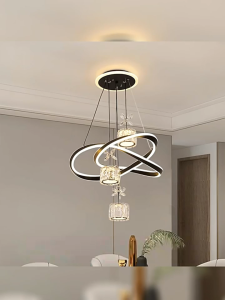 【JuMei】โคมระย้าคริสตัล ความหรูหราเบา ๆ ความรู้สึกหรูหรา ห้องนั่งเล่น ร้านอาหาร ห้องนอน ไฟ LED ปรับได้