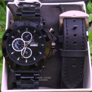MIRETE Jam Tangan Pria Tahan Air | Tgl dan Hari Aktif | Exclusive Jam Tangan Kasual Pia Quart Analog