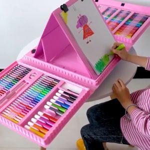 ESA Crayon Krayon Art Set Isi 208Pcs Pensil Warna Warni Komplit Alat Lukis Menggambar Pensil Lengkap