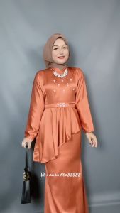 Gamis Mybamus Polos Satin: Baju Kondangan Payet Pesta & Dress Muslim Bridesmaid Kekinian