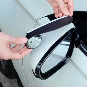 Car Side Rear View Mirror Rain Eyebrow Visor Carbon Fiber Look Sun Shade Snow Guard Weather Shield Cover 2pcs 2 in 1