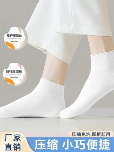 Travel Portable Breathable Antibacterial Disposable Cotton Socks Anti Odor Sweat Absorbent mid Calf Short Calf Socks
