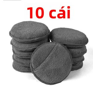 SEAMETAL 5/10 Chiếc Microfiber Xe Chi Tiết Applicator Miếng Lót Mềm Bỏ Túi Xốp Bọt Biển Tẩy Lông Ba Lan Chăm Sóc Xe Màu Xanh/Xám