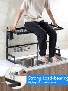 ชั้นวางจานสแตนเลส 65/75/85/95/105ซม คร่อมอ่างล้างจาน ชั้นวางของในครัว bowl rack ชั้นวางของ ชั้นคว่ำจานชาม