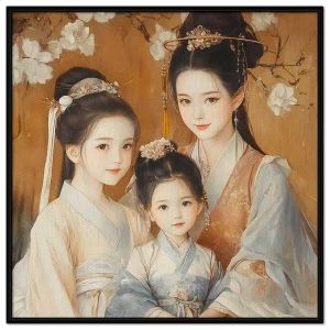 Tranh mẹ và con gái cổ điển Trung Quốc .Tranh treo tườngdán tường nội thất.CGI-1358