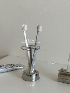 CHIGUASHAONV | Japanese Minimalist Creative Stainless Steel Toothbrush Organizer Squeeze Toothpaste Dispenser