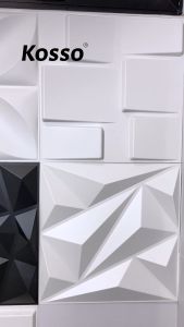 bkk KOSSO 3D แผ่นผนัง วอลล์เปเปอร์ติดผนัง PVC ขนาด 50x50 ซม. ตกแต่งผนัง วัสดุตกแต่ง ห้องดูดีมีมิติ PVCความหนาแน่นสูง การตกแต่งพื้นที่สำนักงาน แผ่นติดผนัง 3D วอลเปเปอร์ สีด้าน AO FKA