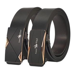 Fashion Mens Belt Mens Genuine Leather Belt Automatic Buckle Ratchet Belt Random Adjustment