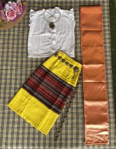 ชุดผ้าฝ้ายแต่งสไบ  (ได้ 3 ชิ้น  เสื้อ สไบ ผ้าถุง)🌸