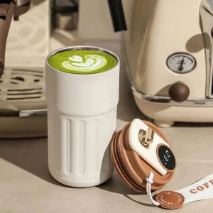 Smart Thermos Water Bottle Stainless Steel Insulated Cup with Temperature Display - Car Coffee Travel Mug Leakproof Keep Cold