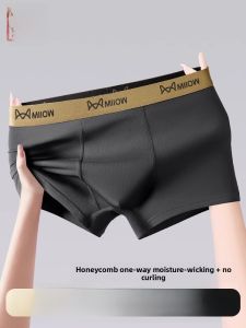 miiow | Mens Cotton Underwear Boxer Shorts Breathable Thin Antibacterial Spring 2025 MiiOW Cat Man Mid-Waist Briefs Youth Fit