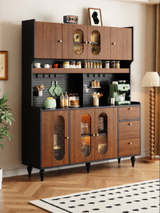 Retro Wall-mounted Sideboard with Pegboard Storage