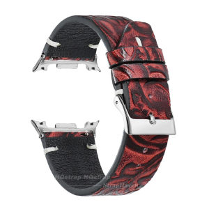 Vintage Cowhide Watch Band for Samsung Galaxy Watch 8 Classic 46mm 44mm 40mm Wristband Replacement Business Bracelet Accessories