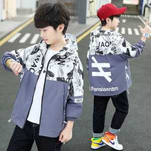 Boys Fashionable Autumn Winter Jacket Childrens Outerwear Windproof Spring Summer New Arrival Polyester Fiber Long Sleeve Hooded