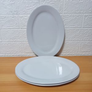 SET FOR 3 PIECES CERAMIC SERVING OVAL PLATER SIZE 13INCHES X 8INCHES / microwaveable
