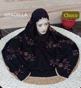 MUKENA DEWASA TERUSAN MOTIF GRACELLA BAHAN KATUN MIKRO