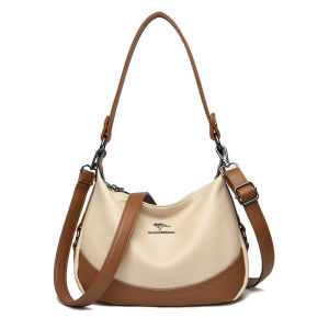 Fashionable Large Capacity Soft Leather Crossbody Bag for Women Brand New 2026 Stylish Versatile Gift for Mom British Style Leisure Handbag