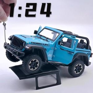 1:24 Wrangler Rubicon Tank 500 SUV Model Car Toy Shock Absorption Wheel Steering Sound Light Off-road Vehicle Models Boys Gifts