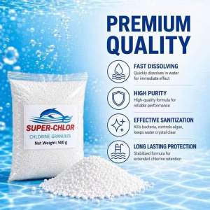 Super-Chlor Chlorine Granules 500g / 1kg Pool Water Disinfectant Fast Dissolving