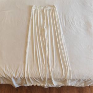 กางเกงนอนผู้หญิงทรงหลวมสบาย ๆ บาง ลำลอง ใส่อยู่บ้าน ฤดูใบไม้ผลิ ฤดูใบไม้ร่วง ฤดูร้อน กางเกงขายาวสีพื้น