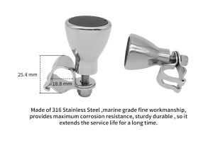 316 Stainless Steel Marine Steering Wheel Power Handle Ball Grip Knob 5/8"-1" Turning Helper for Marine Boat Yacht Accessories