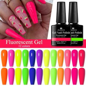 8ml Fluorescent Gel Nail Polish Vernis Summer Neon Semi Permanent UV Gel Varnish Soak Off Nails Art DIY Manicure Nail Supplies