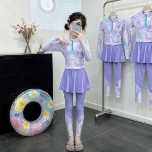 SHANGLEXIONG | Bộ Đồ Bơi Tách Biệt Cho Bé Gái Chống Nắng Có Gối Lót