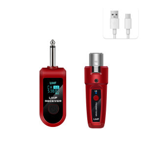 Red Color Professional wireless guitar XLR transmitter and receiver wireless mic system for BETA58 E945 mic audio mixer PA