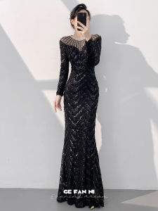 Elegant Black Evening Dress For Important Occasions