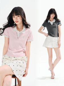 PSO Brand | Summer Elegant Fitted Polka Dot Two-Piece Look T-Shirt