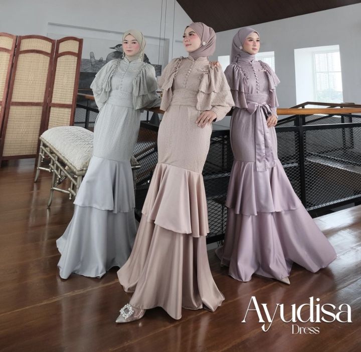 Misskamihijab Ayudisa dress dress mermaid cantik dress kondangan busui dress kondangan hijab Lazada Indonesia