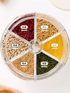 กล่องเก็บข้าวสาร 6 ช่อง หมุนได้ กับกันแมลง และกันความชื้น ราคาพร้อมส่ง