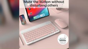 SUPERMAX 10inch Wireless bluetooth keyboard mouse for laptop for tablet and android
