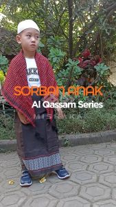 Sorban Anak Ujung Rawis Ronce Al-Qassam Series Motif Houndstooth Terbaru