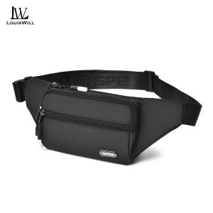 LouisWill Mens Waist Bag Casual Chest Bag Fashion Messenger Bag Travel Bag Business Bag Phone Bag Waterproof Lightweight Bag Leisure Sport Street Bag for College Student