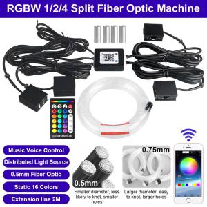 Bluetooth16w Fiber Optic Lights Star Ceiling Lighting Kits Mixed Fiber Strands RGBW Light Source Car Use Headliner Home Decor