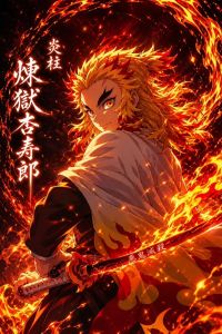 Bandai | Bộ Tranh Kim Cương 5D Tự Làm Demon Slayer Rengoku Kyojuro - Tranh Dán Đầy Đủ Đồ Thủ Công Mỹ Nghệ Trang Trí Tường Nhà Món Quà Lý Tưởng Cho Người Yêu Nghệ Thuật