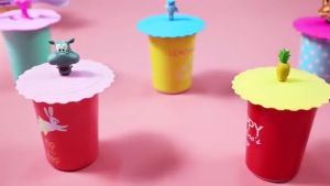 Tutup Gelas Karakter Mug Lid Cangkir Silikon Cantik anti virus motif karakter kartun