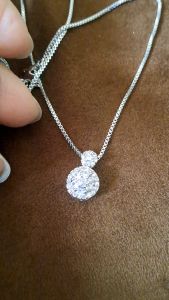 Liontin Mini Perak Ferguso Kristal Titanium 18K Silver Emas