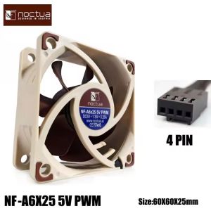 Noctua | Noctua NF-A6X25 60x60x25mm 12V/5V 3pin/4pin PWM Intelligent Temperature Control SSO Magnetically Stable Bearing 6CM Fan