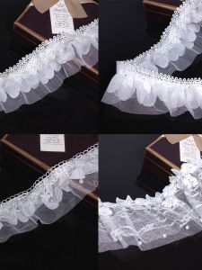 White Lace Curtain Sofa Trim Material Accessories Embroidered Bead Trim Fabric DIY Country Style Home Textile Blinds Valances