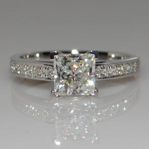 Princess Square Simulated Diamond Zirconia Engagement Ring